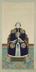 Porträtt av Lady Hejia, prins Zaizhis andra hustru (1839-1880) (bläck och färg på papper)