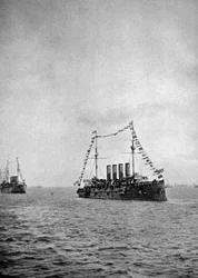 Sjööversikt utanför Portsmouths kust, 1907 1908.