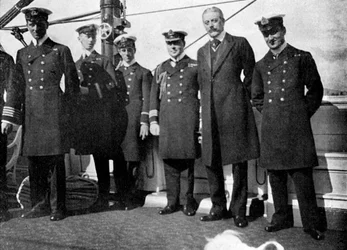 Ombord på den kungliga yachten Victoria och Albert III, Christiania Oslo, Norge, 1908.