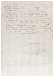 Brev på franska från Elizabeth I av England till Henrik av Navarra, senare Henrik IV av Frankrike, c.1585