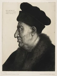 Porträttstudie, etsat av Peter von Halm (1854-1923)