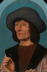 Porträtt av en man med rosa, 1504-14