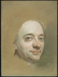 Självporträtt, ca 1737 (pastell på grönbrunt papper)