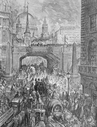 "Ludgate Hill-A Block in the Street", 1872.
