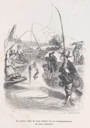 Det porlande vattnet verkar håna vår olycka. från The Little Miserie of Human L..., 1843.