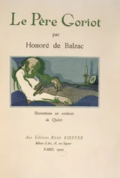 Titelsida från "Le Pere Goriot" av Honore de Balzac, publicerad 1922