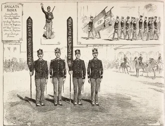 Inspektion av brigaden romer från den italienska armén, 16 mars