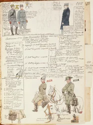 Uniformer of Kingdom of Italy, färgplatta av Quinto Cenni