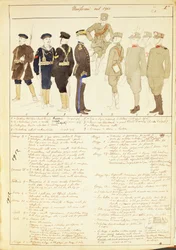Uniformer of Kingdom of Italy, färgplatta av Quinto Cenni