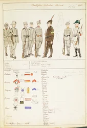 Uniformer of Volunteer Student Battalions of Kingdom of Italy, färgplatta av Quinto Cenni
