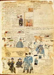 Uniformer av Army of Kingdom of Sardinia, färgplatta av Quinto Cenni