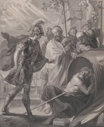 Mötet mellan Diogenes av Sinope och Alexander den store, 1784.