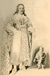 Jeffery Hudson, 30 år gammal, 18 tum hög. - Dvärg till kung Karl den första, 1821.