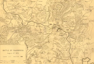 Karta över slaget vid Saarbrücken, 2 augusti 1870, c1872.