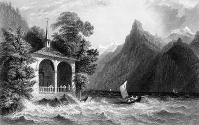 Tells Chapel, Lake Uri, Schweiz, 1836.