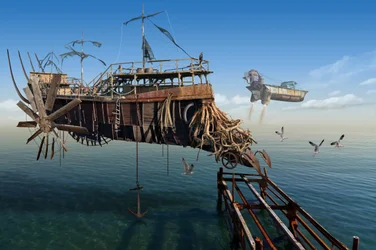 Flygande steampunkfartyg