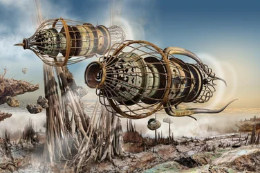 En resa med ett steampunk-luftskepp