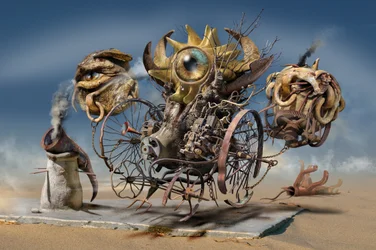 Steampunk-varelser i öknen