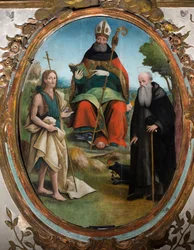 Sankt Augustins altartavla (Galleani-altartavlan), ca 1522 (tempera på pannå)