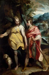 Tobias och ängel, av Raffaellino da Reggio (1550-1578)