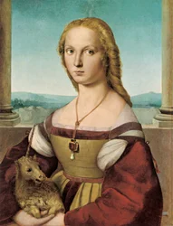 Porträtt av en ung dam med en enhörning, 1505-1506