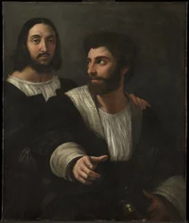 Självporträtt med en vän, dubbelporträtt, 1519