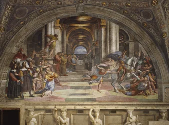 Heliodoros fördrivning ur templet, Stanza di Eliodoro, 1511-12