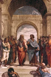 Skolan i Aten, detalj med Platon och Aristoteles, 1508-1511