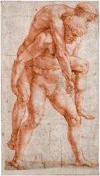 Ung man som bär en gammal man på ryggen: Aeneas och Anchises, omkring 1514