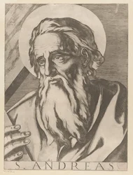 Sankt Andreas St. Andrew (titel på objekt) Kristus, Maria och de tolv apostelen (serietitel) The Sacred Apostolic College (serietitel)
