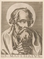 Sankt Matteus S. Matthaeus (titel på objekt) Kristus, Maria och de tolv apostlarna (serietitel) Il sacrato collegio apostolico (serietitel)