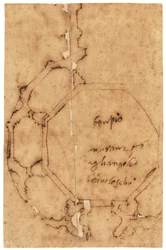 Grundplan över Santa Maria degli Angeli, Florens (penna och brunt bläck, på oljat kalkerpapper)