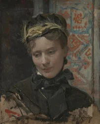 Porträtt av en dam. 1885-95