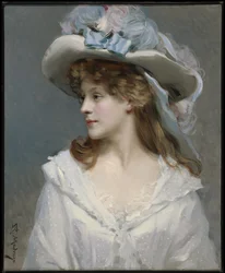 Kvinna i vitt, ca 1880