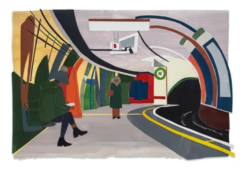 Hampstead Tube, 2023 (akryl och collage på papper)
