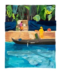 Kerala, 2025 (akryl och collage på papper)