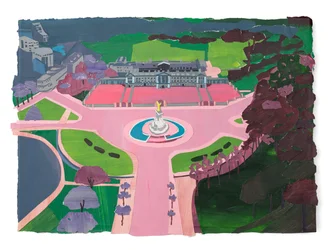 The Mall, 2020 (akryl och collage på papper)