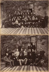 Lägre klass vid Bishop Cotton School, Shimla (recto); elever och lärare i de högre klasserna vid Bishop Cotton School, Shimla (verso)