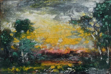 Solnedgång, 1916 (olja på kartong)