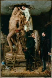 John Graham Lough i sin studio, 1881