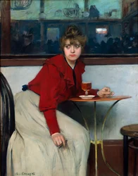 Vid Moulin de la Galette eller La Madeleine. Målning av Ramon Casas i Carbo (1866-1932)