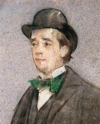 Porträtt av Adria Gual (1872-1943), spansk dramatiker