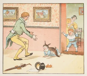 Babybunting insvept i kaninskinn, från The Hey Diddle Diddle Picture Book, pub.1882 (färggravyr)