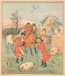 ...nästa sak de hittade, var en grymtande slipsten..., 1880.