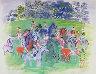 Vid kapplöpningarna, ca 1930-50 (gouache)