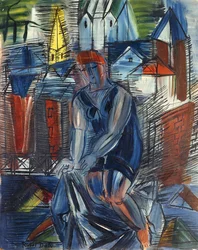 Badare (baigneuse), ca 1950 (olja på pannå)