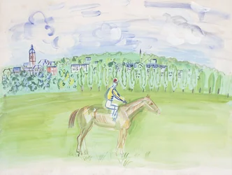 Horse and Jockey at Deauville; Cheval et Jockey a Deauville