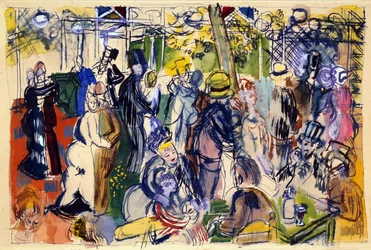Le Moulin de la Galette (akvarell, penna och bläck)