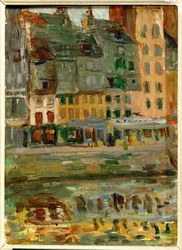 Le Bassin du Roy i Le Havre (olja på trä)