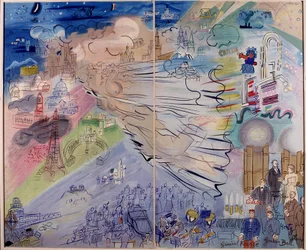 Målning "La Fee Electricite" av Raoul Dufy (1877-1953)
